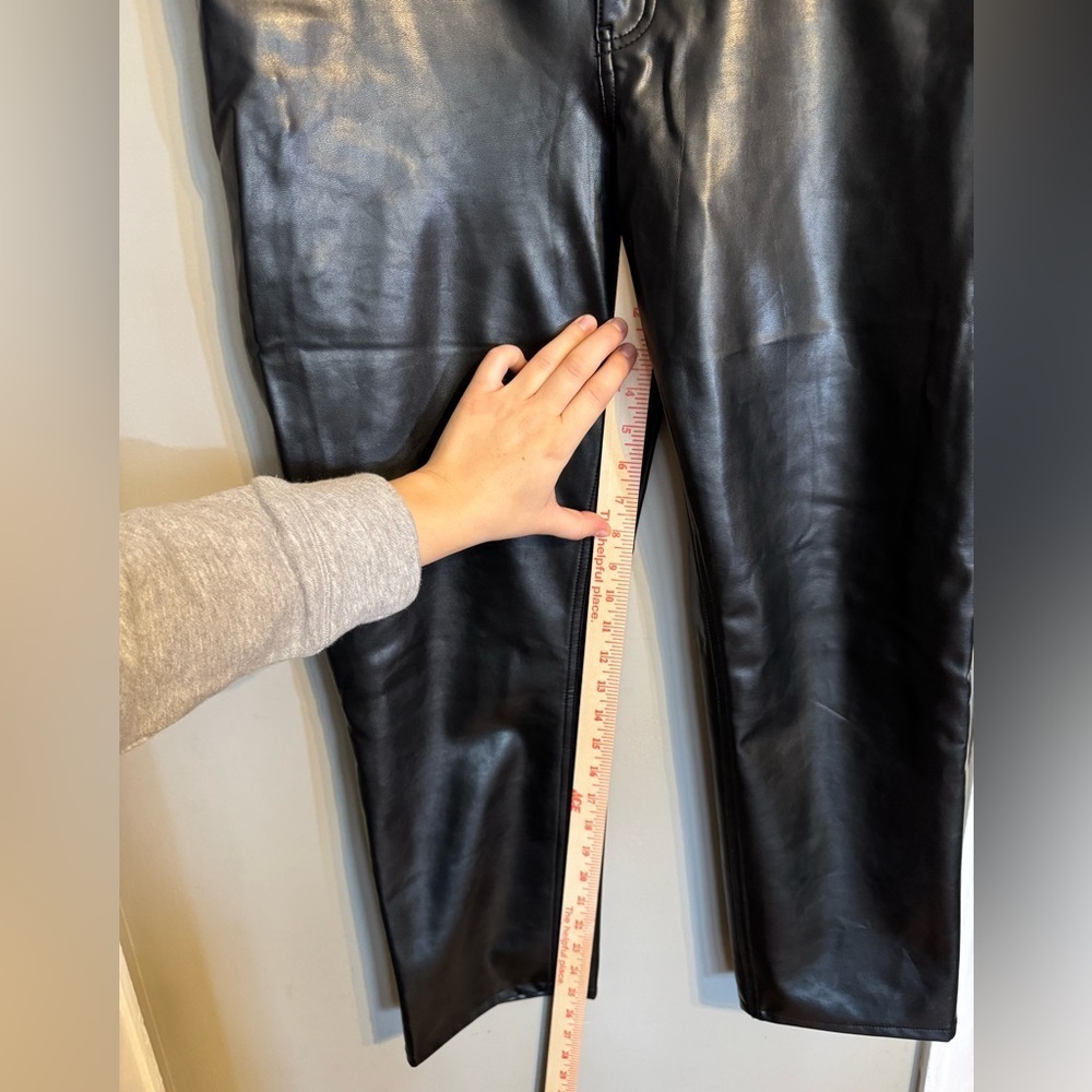 Abercrombie & Fitch Vegan Leather Ultra High Rise Ankle Straight Leather Pants - Picture 5 of 6